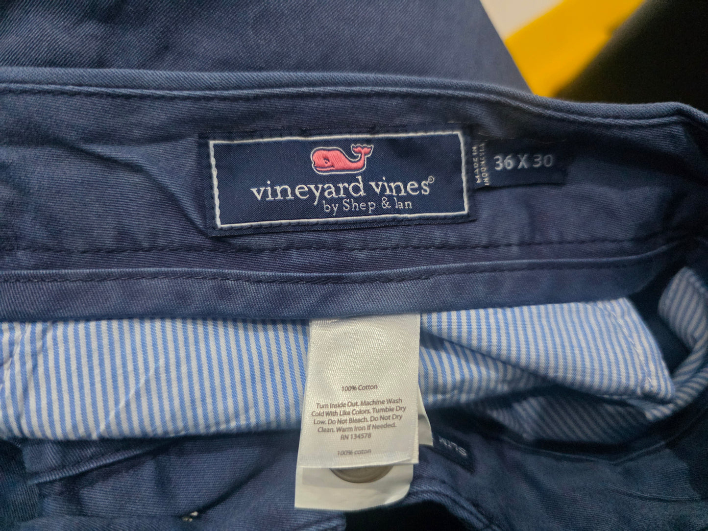 Pantalon Recto Vineyard Vines 36x30 Azul Deslavado