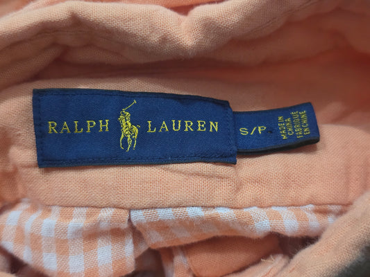 Camisa Ralph Lauren Chico S Naranja Pony Verde