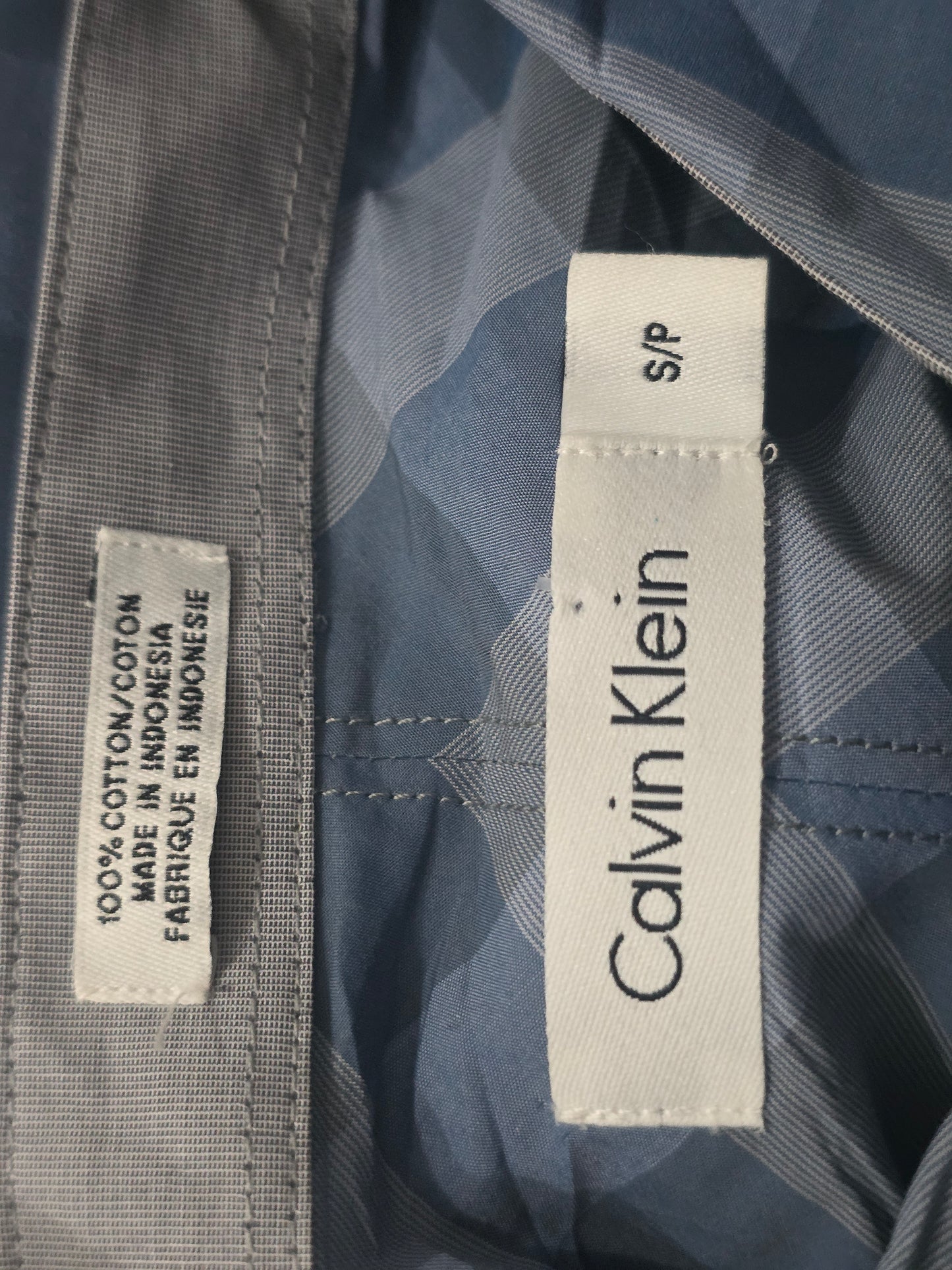 Camisa Calvin Klein Chico S Cuadro Azul