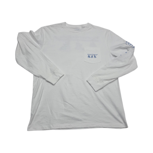 Playera Vineyard Vines Mediana M Blanca Patines Manga Larga
