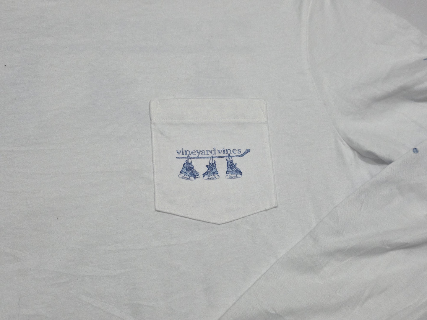 Playera Vineyard Vines Mediana M Blanca Patines Manga Larga