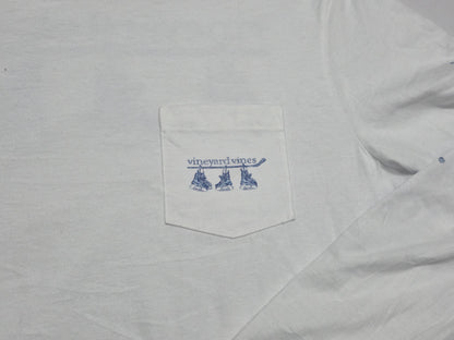 Playera Vineyard Vines Mediana M Blanca Patines Manga Larga