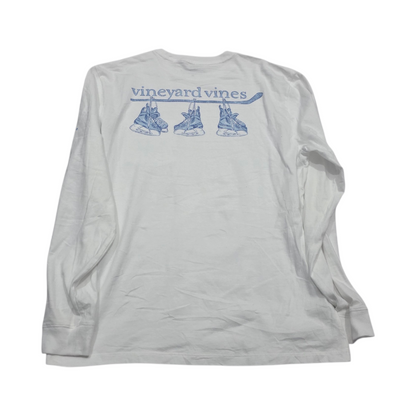 Playera Vineyard Vines Mediana M Blanca Patines Manga Larga