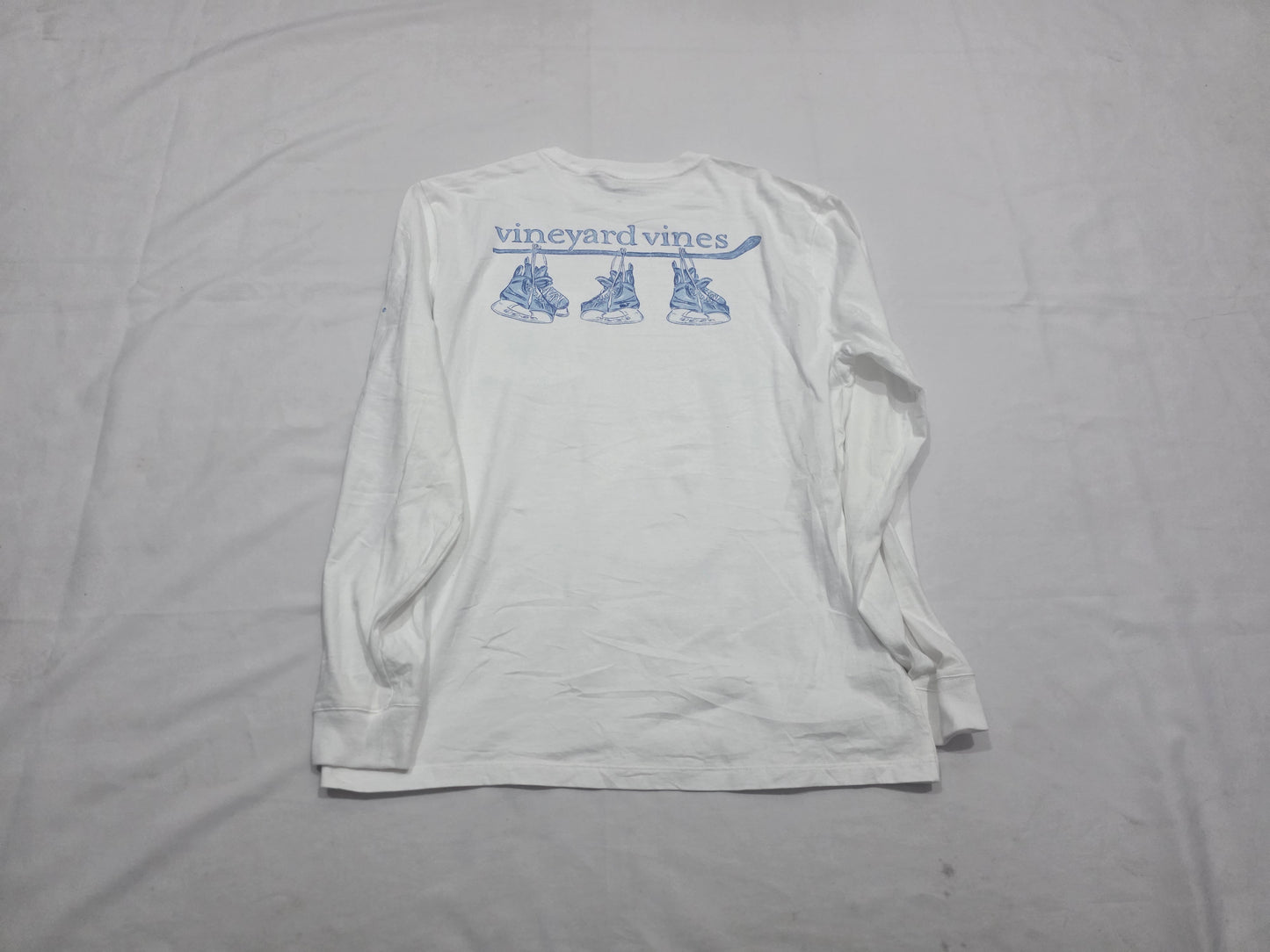 Playera Vineyard Vines Mediana M Blanca Patines Manga Larga