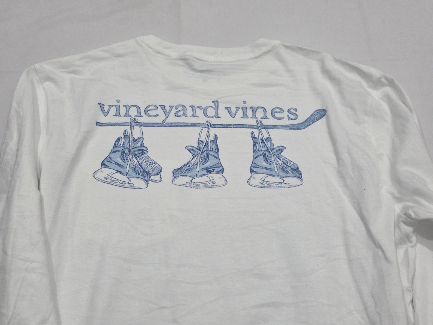 Playera Vineyard Vines Mediana M Blanca Patines Manga Larga