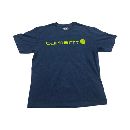 Playera Carhartt Mediana M Azul Letras Verdes