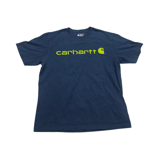 Playera Carhartt Mediana M Azul Letras Verdes