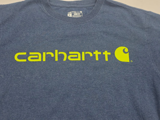 Playera Carhartt Mediana M Azul Letras Verdes