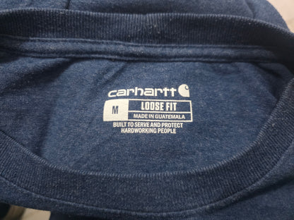Playera Carhartt Mediana M Azul Letras Verdes