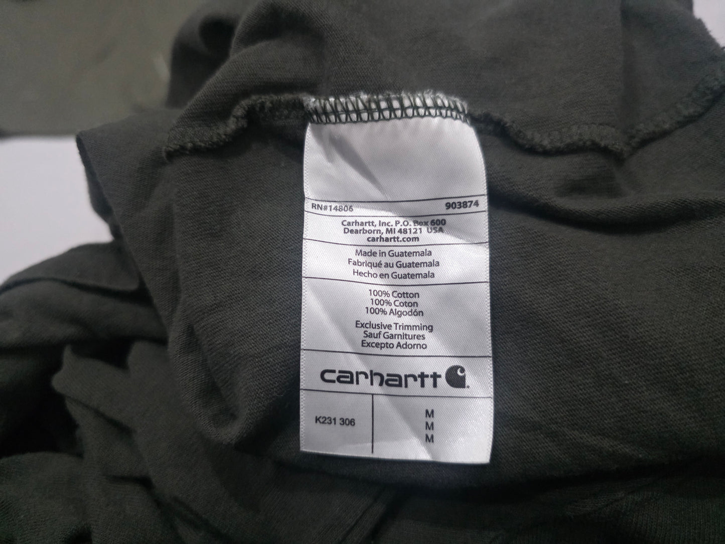 Playera Loosefit Carhartt Mediana M Gris Oscuro Manga Larga