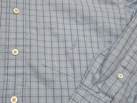 Camisa Nautica Grande L Cuadro Azul Claro
