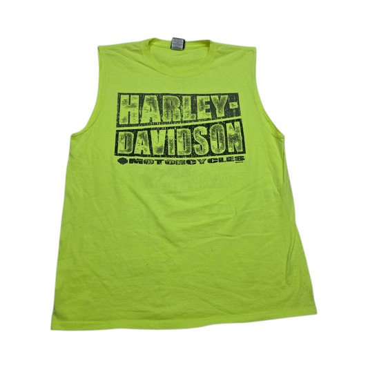 Playera Sin Mangas Harleydavidson Grande Verde Fosforescente