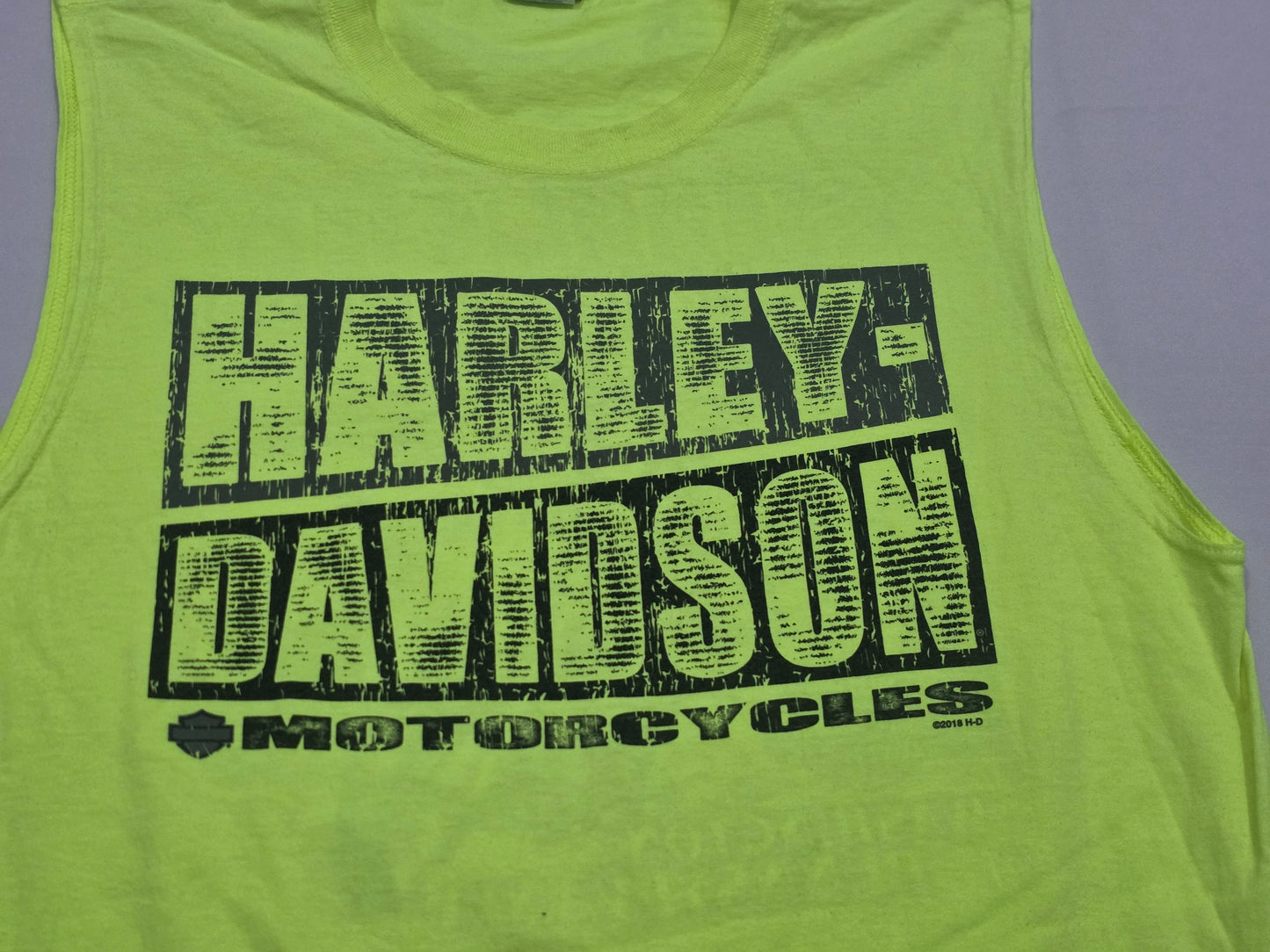 Playera Sin Mangas Harleydavidson Grande Verde Fosforescente