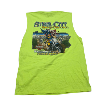 Playera Sin Mangas Harleydavidson Grande Verde Fosforescente