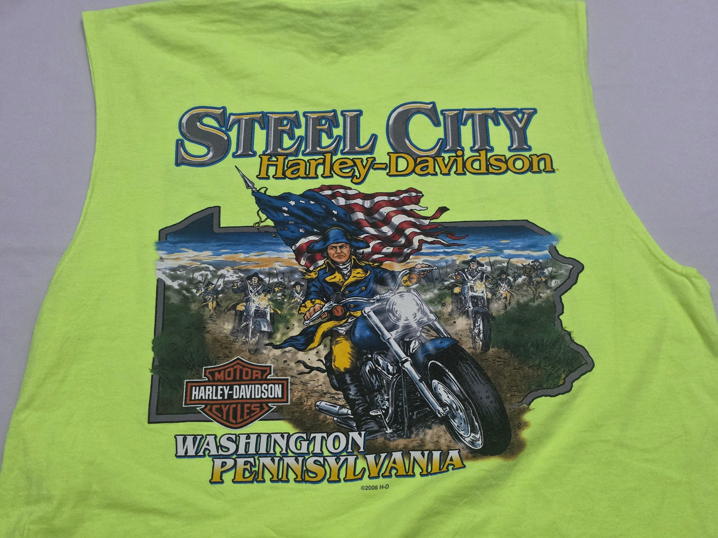 Playera Sin Mangas Harleydavidson Grande Verde Fosforescente