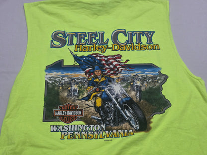 Playera Sin Mangas Harleydavidson Grande Verde Fosforescente
