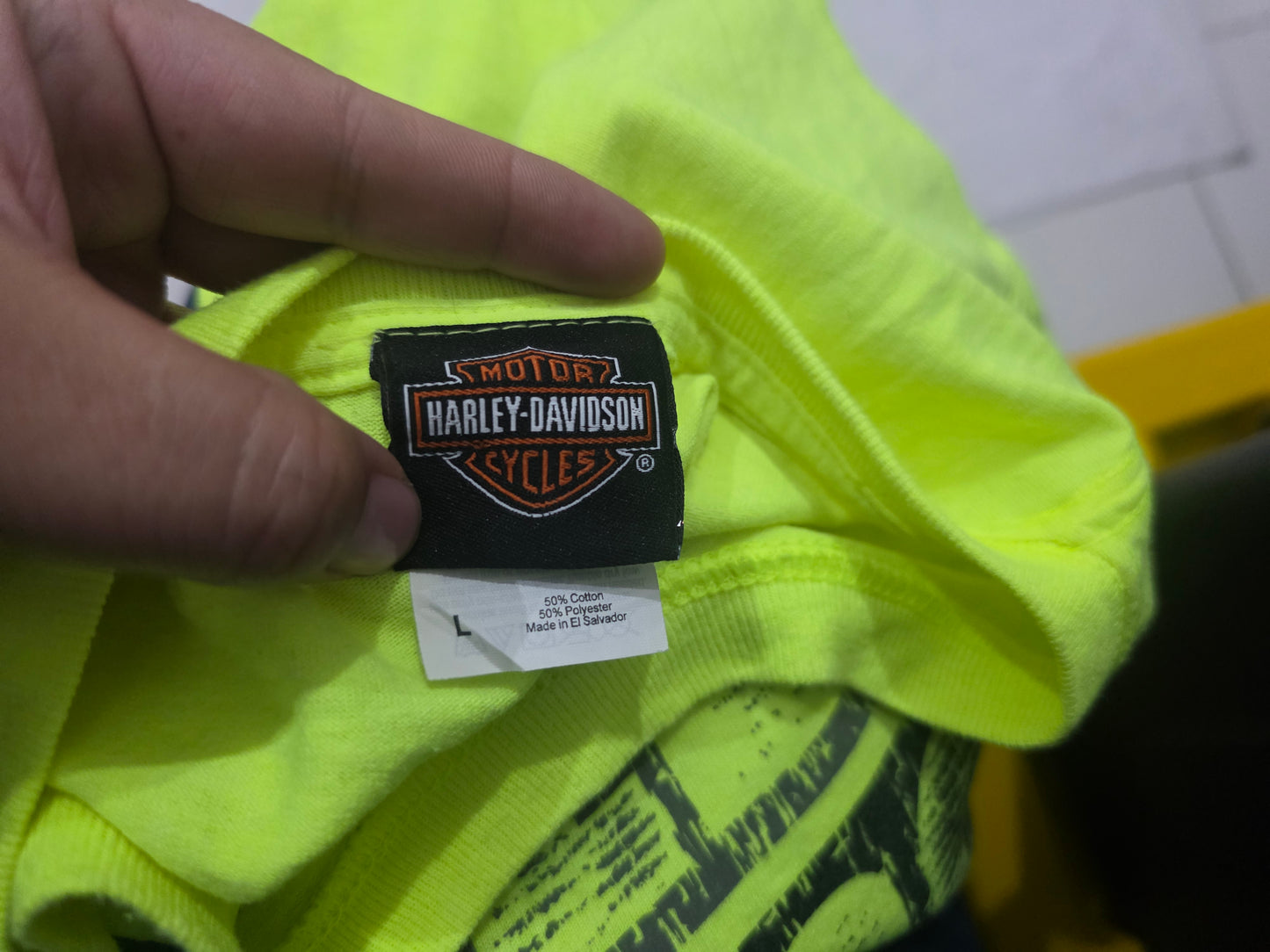 Playera Sin Mangas Harleydavidson Grande Verde Fosforescente