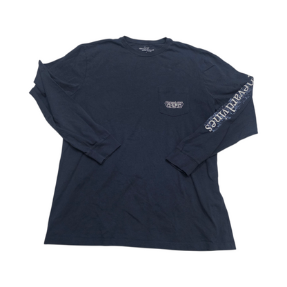Playera Vineyard Vines Grande L Azul Deslavado Manga Larga