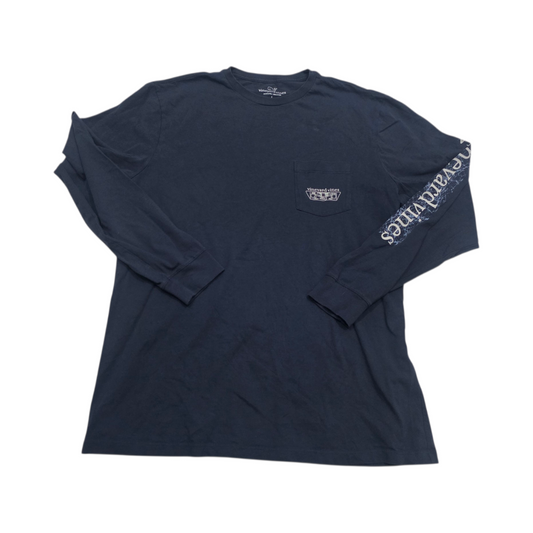 Playera Vineyard Vines Grande L Azul Deslavado Manga Larga