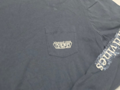 Playera Vineyard Vines Grande L Azul Deslavado Manga Larga
