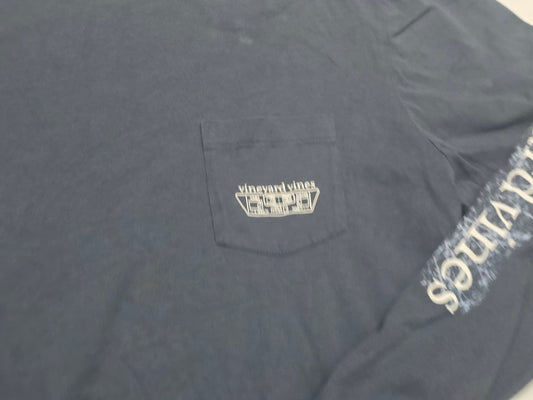 Playera Vineyard Vines Grande L Azul Deslavado Manga Larga