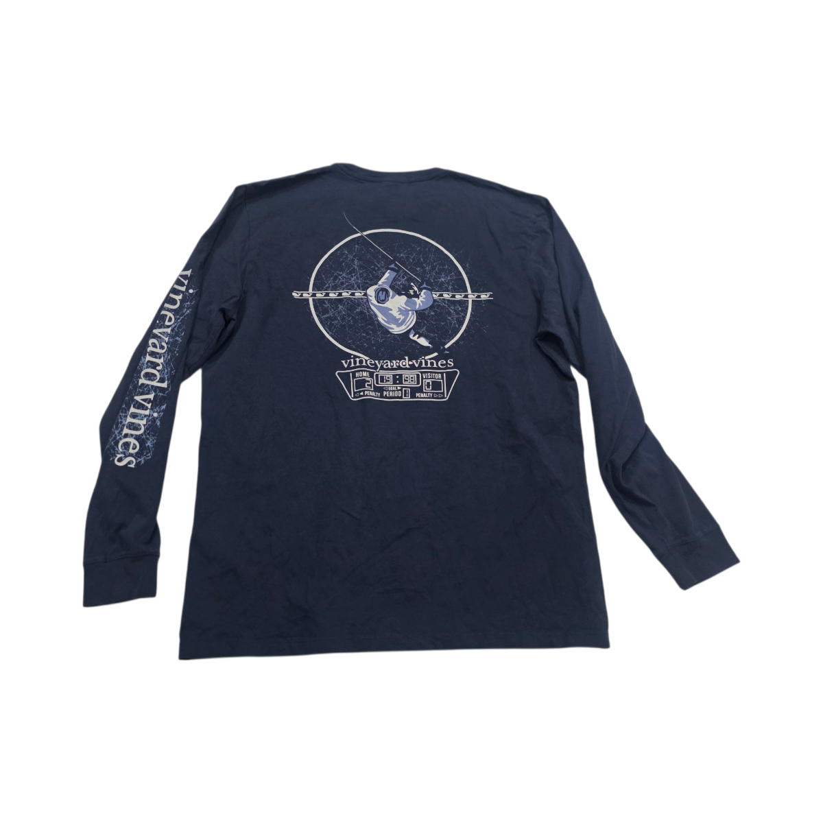 Playera Vineyard Vines Grande L Azul Deslavado Manga Larga