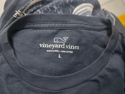 Playera Vineyard Vines Grande L Azul Deslavado Manga Larga