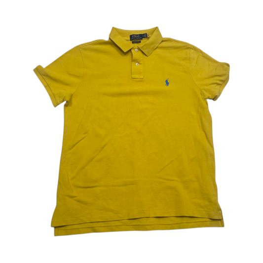 Playera Polo Ralph Lauren Grande Amarilla Pony Azul Custom S