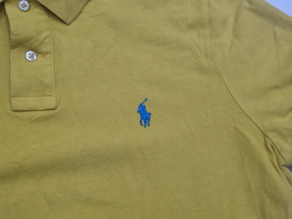 Playera Polo Ralph Lauren Grande Amarilla Pony Azul Custom S