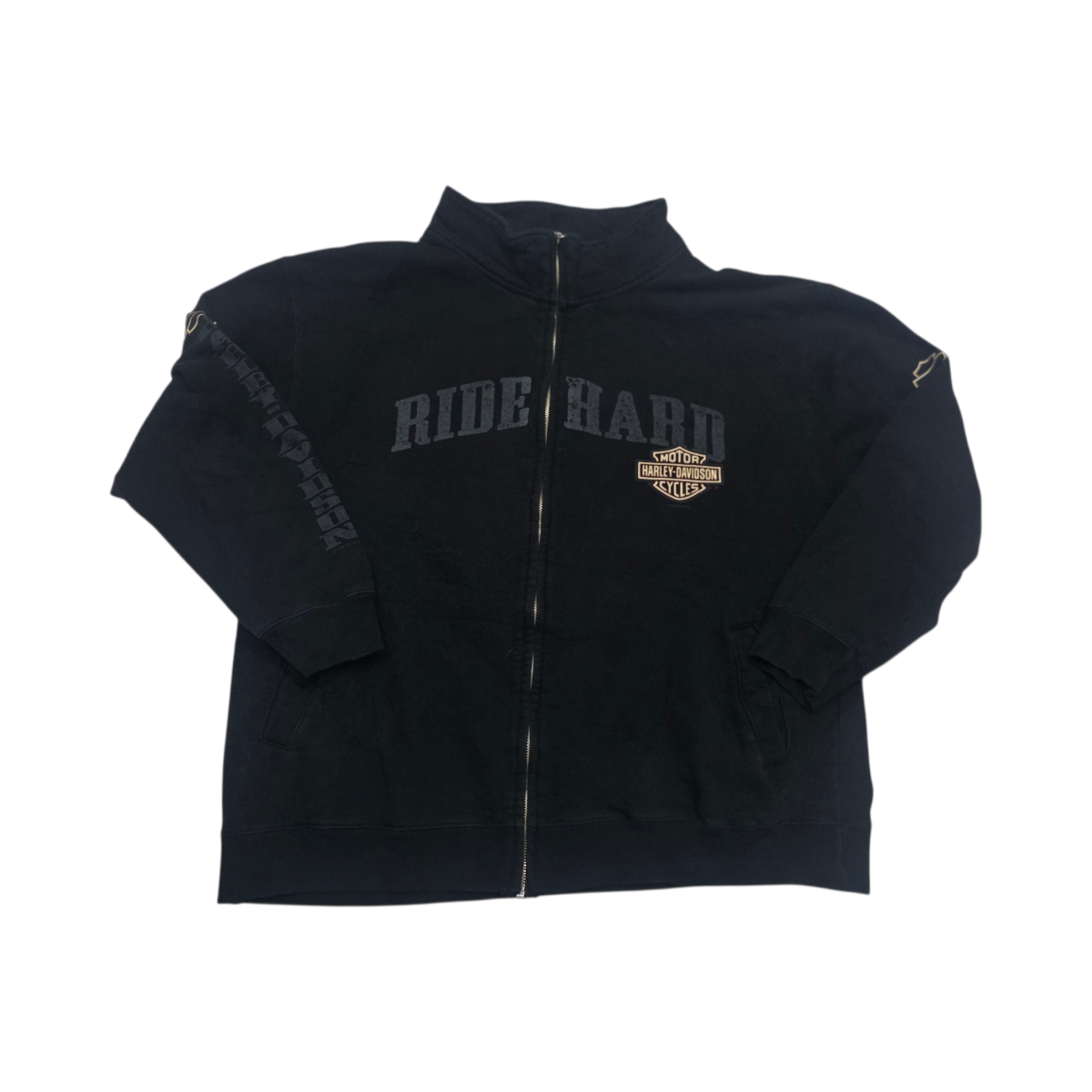 Sudadera Harley Davidson Ride Hard Grande L Negro Cierre