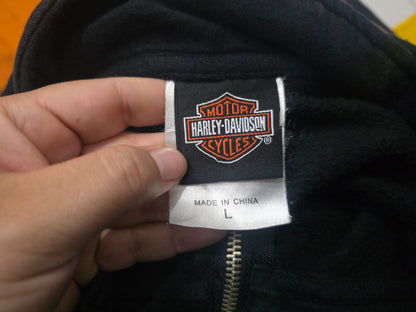 Sudadera Harley Davidson Ride Hard Grande L Negro Cierre