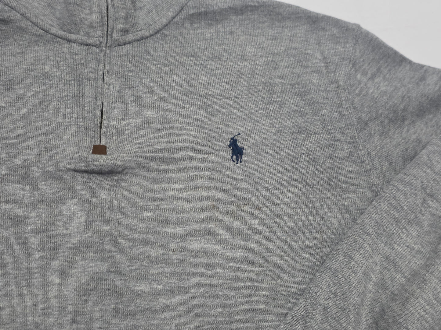 Sueter Ralph Lauren Grande L Gris Pony Azul