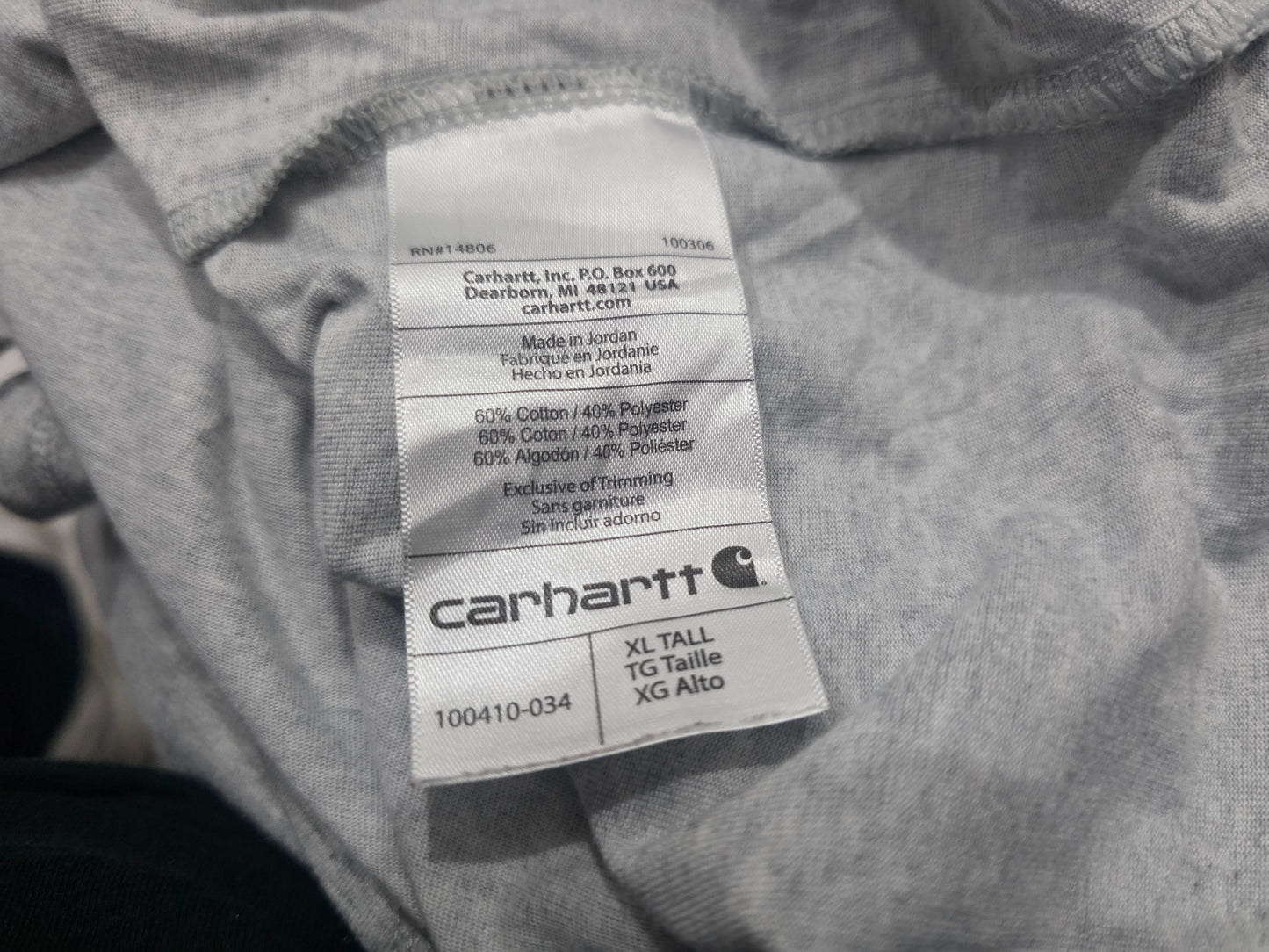 Playera Relaxed Fit Carhartt Xgrande Xl Gris