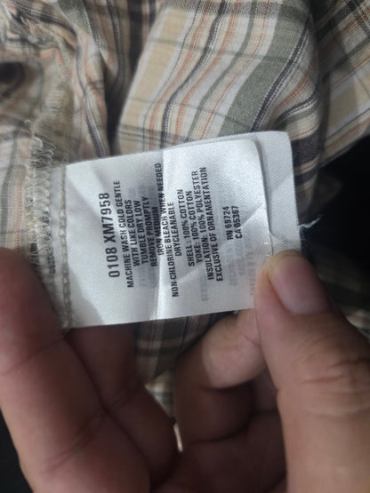 Camisa Manga Corta Columbia Xgrande Xl Cuadro Cafe Y Verde