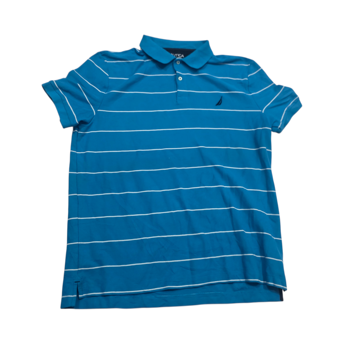 Playera Polo Nautica Xgrande Xl Azul Lineas