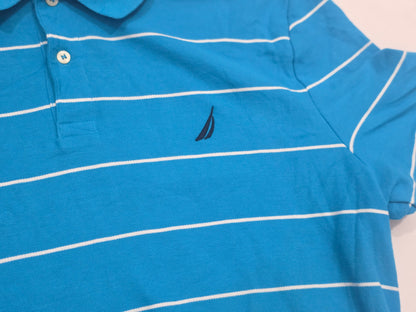 Playera Polo Nautica Xgrande Xl Azul Lineas