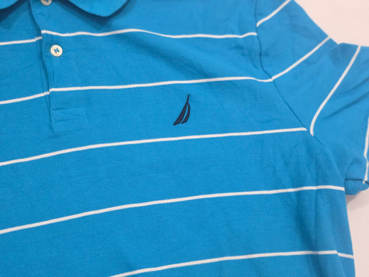 Playera Polo Nautica Xgrande Xl Azul Lineas