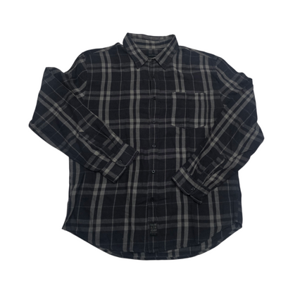 Camisa Calvin Klein 2xl Cuadro Negro Y Gris Franela