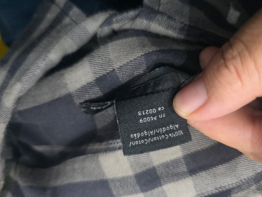Camisa Calvin Klein 2xl Cuadro Negro Y Gris Franela