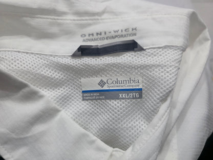Camisa Manga Corta Columbia 2xl Onmi Wick Blanca (NUEVA)