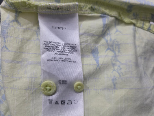 Camisa Manga Corta Columbia 2xl Amarillo Peces