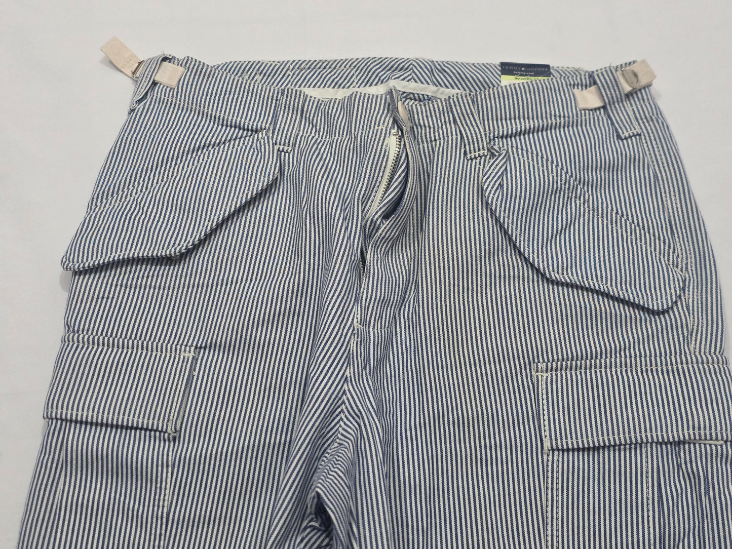 Pantalon Tommy Hilfiger 30x32 Azul Lineas Claras