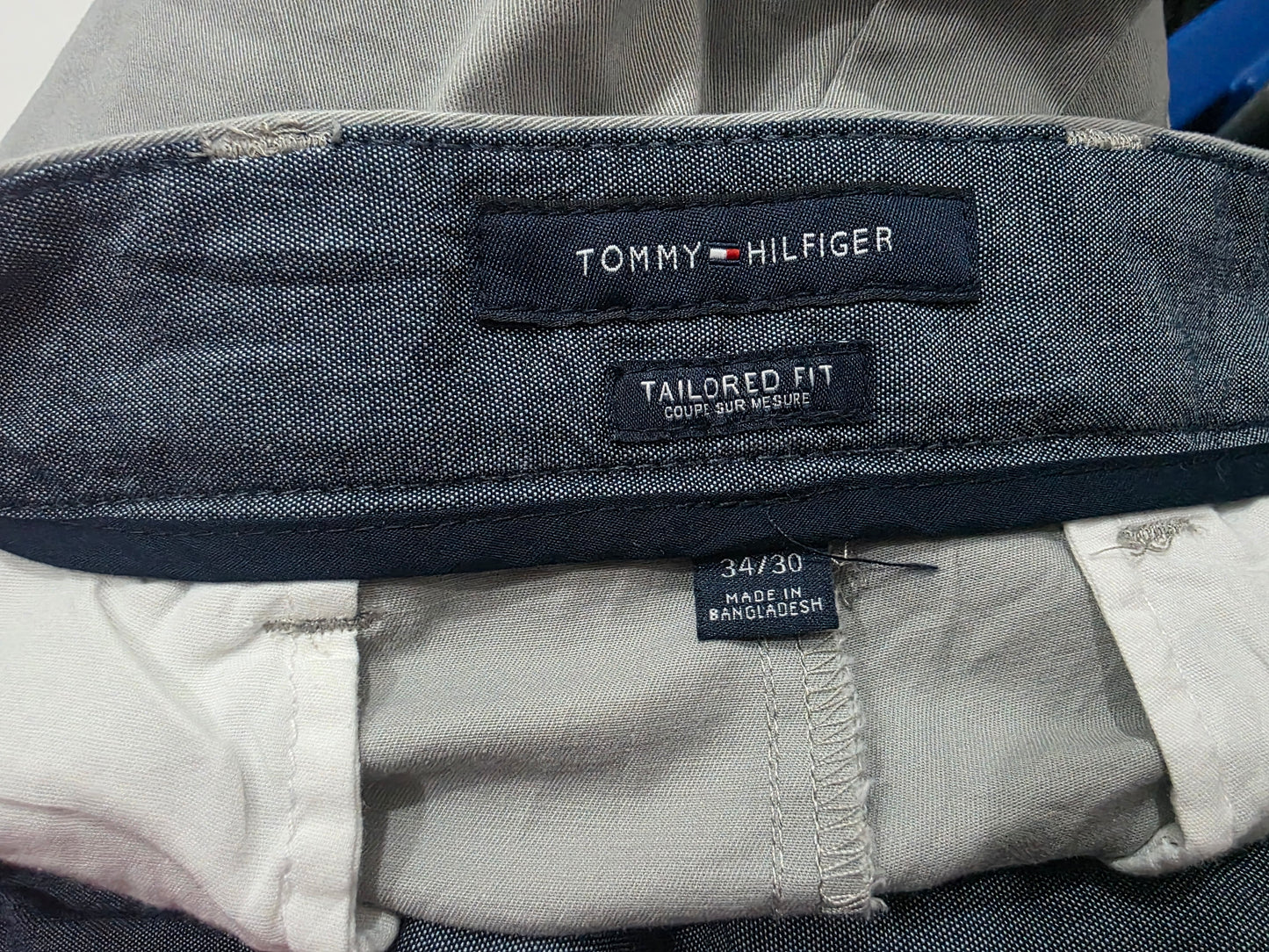 Pantalon Tommy Hilfiger 34x30 Tailored Fit Gris