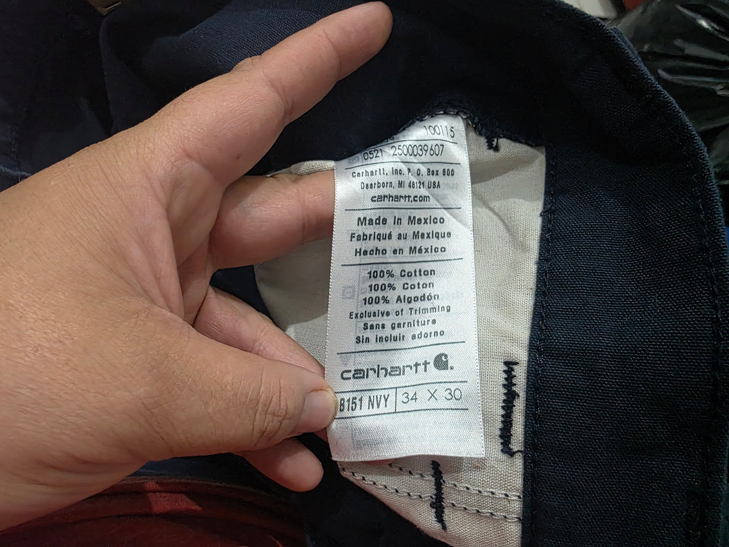 Pantalon Carhartt 34x30 Original Loose Fit Azul Marino