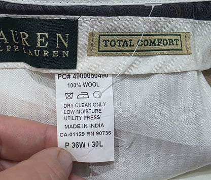 Pantalon Vestir Ralph Lauren 36x30 Total Comfort Cafe Recto