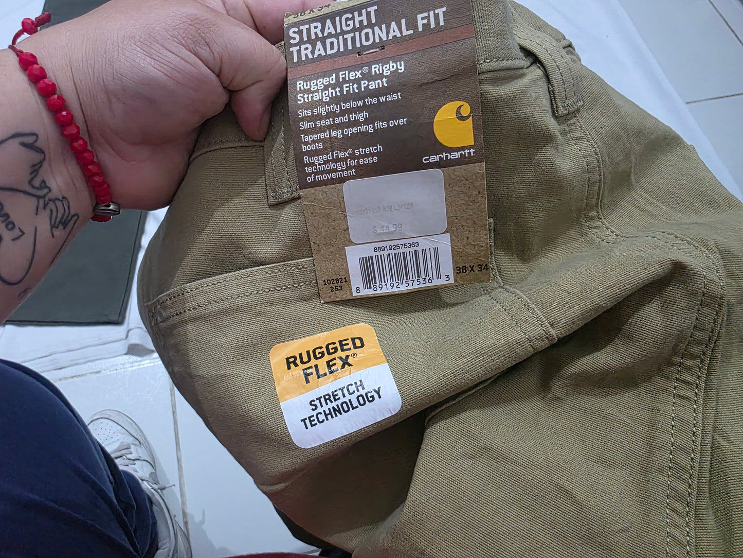 Pantalon Carhartt 38x34 Rigby Rugged Flex Recto Cafe