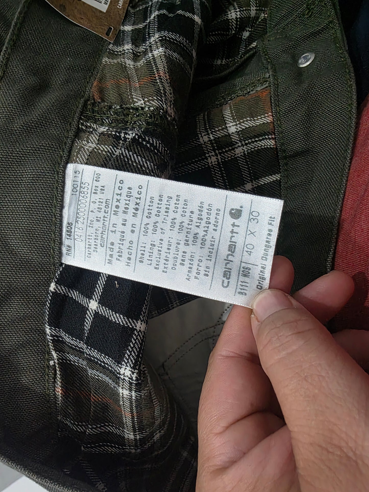 Pantalon Carhartt 40x30 Original Fit Dungare Verde Con Forro