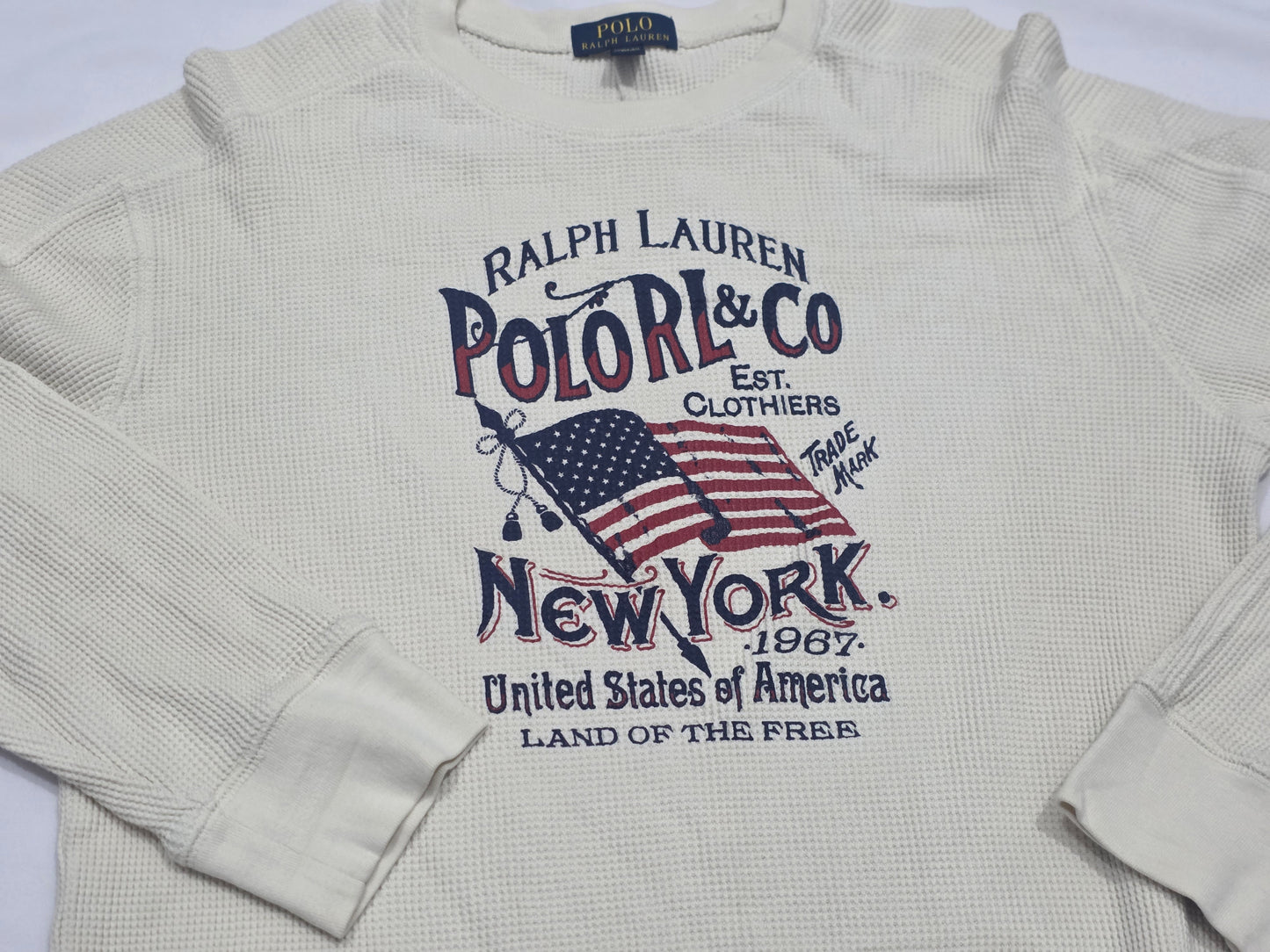 Playera Ralph Lauren Adolescentexl 18-20 Beige Manga Larga