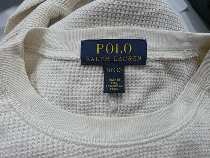Playera Ralph Lauren Adolescentexl 18-20 Beige Manga Larga