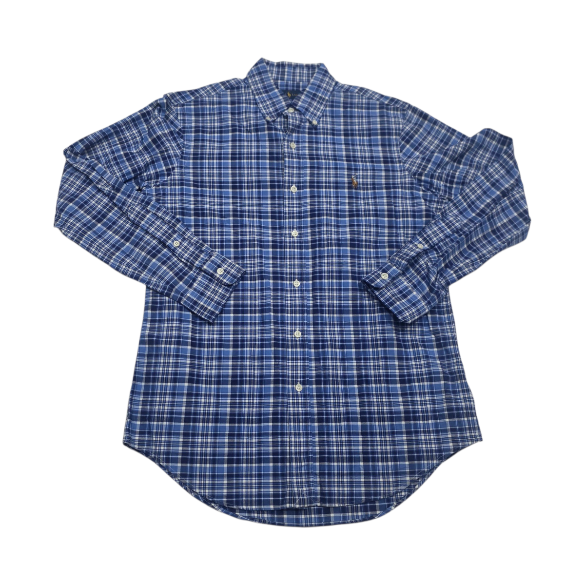 Camisa Ralph Lauren Mediana M Cuadro Azul Pony Colores